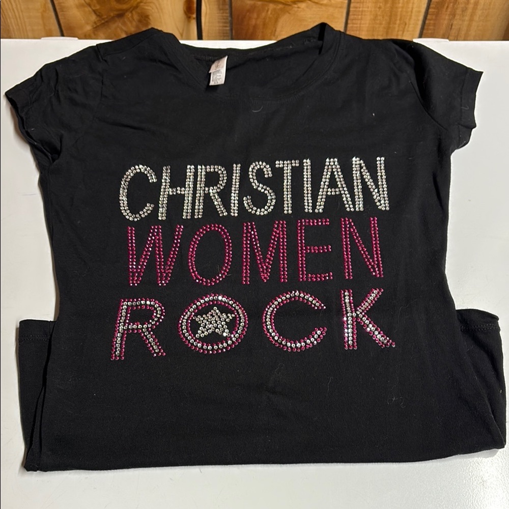 Silver and Pink Graphic Embellished Tee Short Sleeve